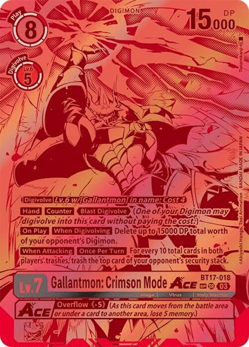 Gallantmon: Crimson Mode ACE [BT17-018] (Textured) [Secret Crisis] | Total Play