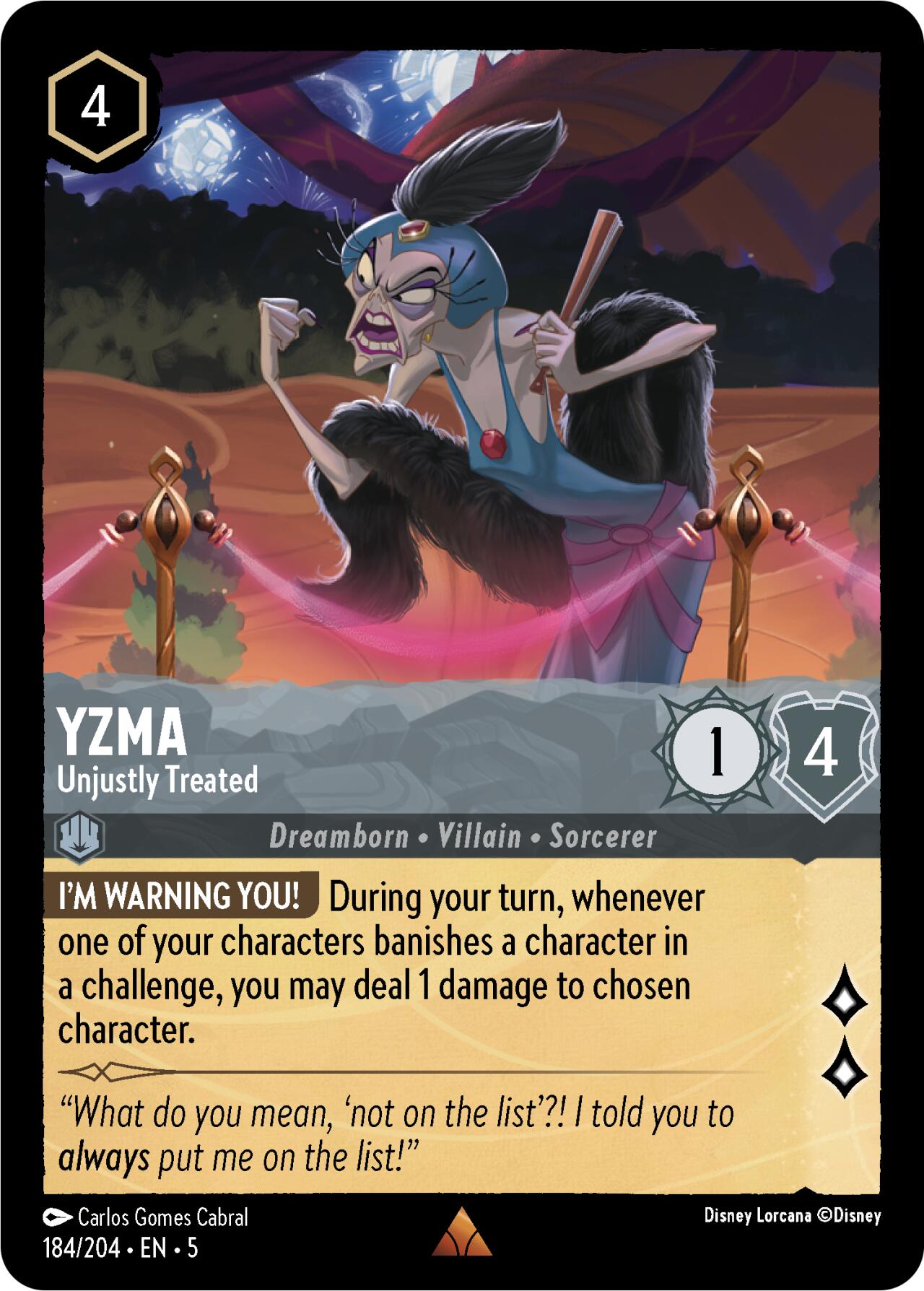 Yzma - Unjustly Treated (184/204) [Shimmering Skies] | Total Play