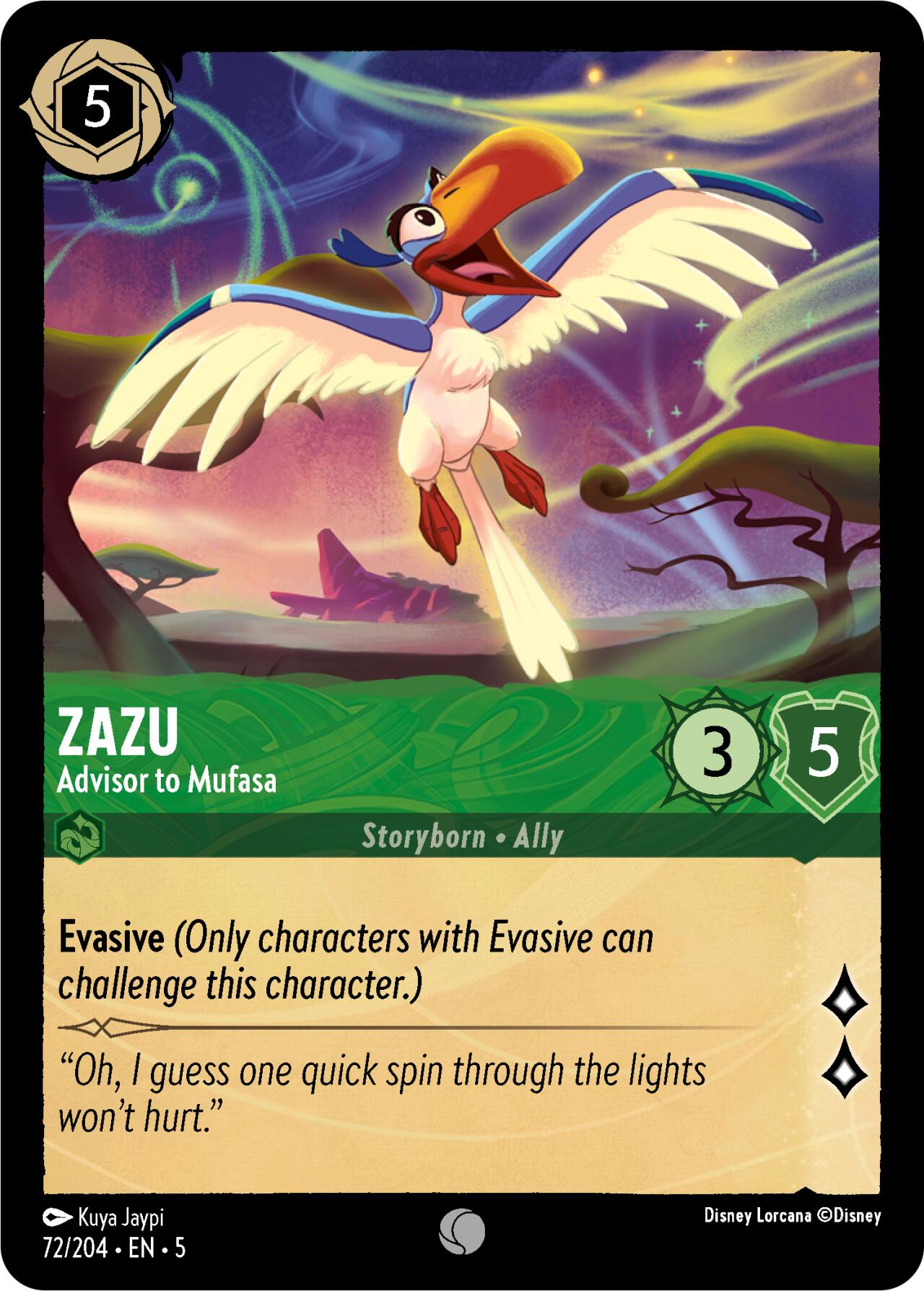Zazu - Advisor to Mufasa (72/204) [Shimmering Skies] | Total Play