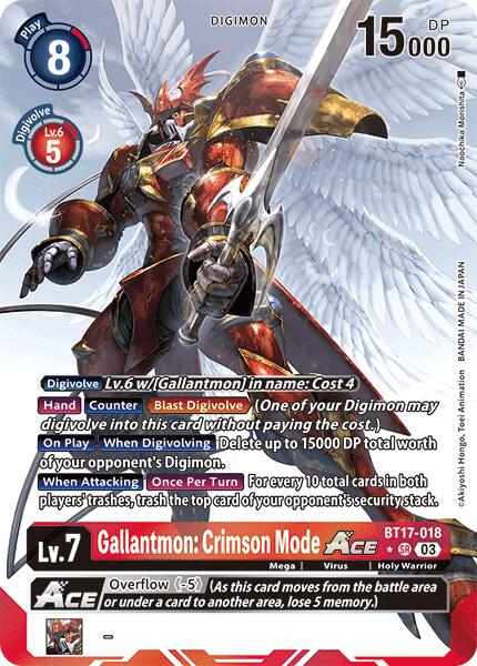 Gallantmon: Crimson Mode ACE [BT17-018] (Alternate Art) [Secret Crisis] | Total Play