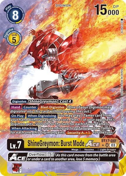 ShineGreymon: Burst Mode ACE [BT17-041] (Alternate Art) [Secret Crisis] | Total Play