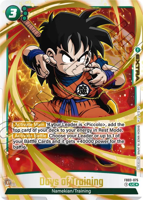 Days of Training (FB03-075) (Championship Pack 02) (Gold) [Fusion World Tournament Cards] | Total Play