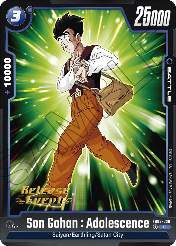 Son Gohan : Adolescence (FB03-038) [Raging Roar Release Event Cards] | Total Play