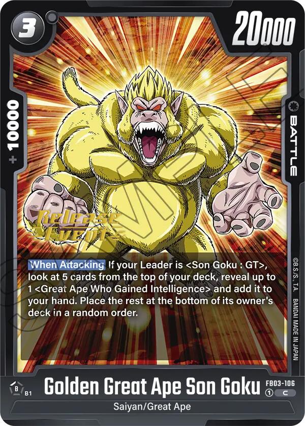 Golden Great Ape Son Goku [Raging Roar Release Event Cards] | Total Play