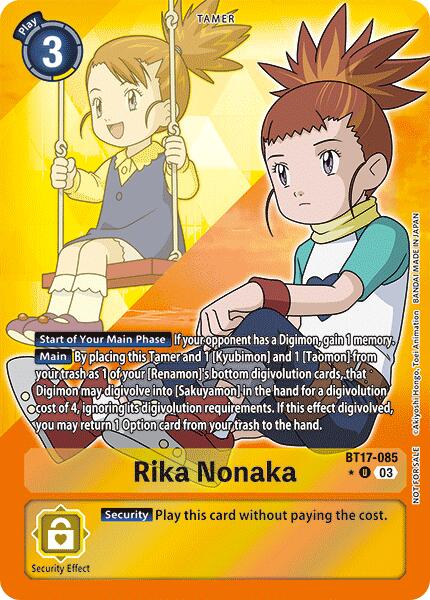 Rika Nonaka [BT17-085] (Box Promotion Pack: Secret Crisis) [Secret Crisis] | Total Play