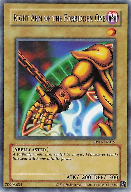 Right Arm of the Forbidden One [RP01-EN019] Rare | Total Play