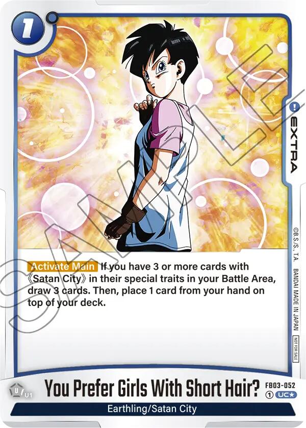 You Prefer Girls With Short Hair? (FB03-052) (Tournament Pack 03) [Fusion World Tournament Cards] | Total Play