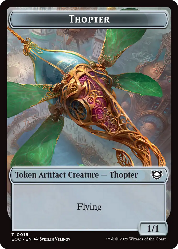 Thopter // Gnome Double-Sided Token [Edge of Eternities Commander Tokens] | Total Play
