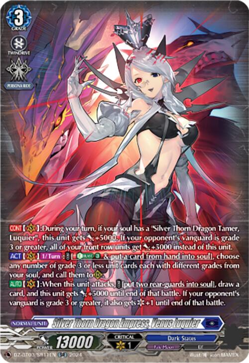 Silver Thorn Dragon Empress, Venus Luquier (DZ-BT03/SR11EN) [Dimensional Transcendence] | Total Play