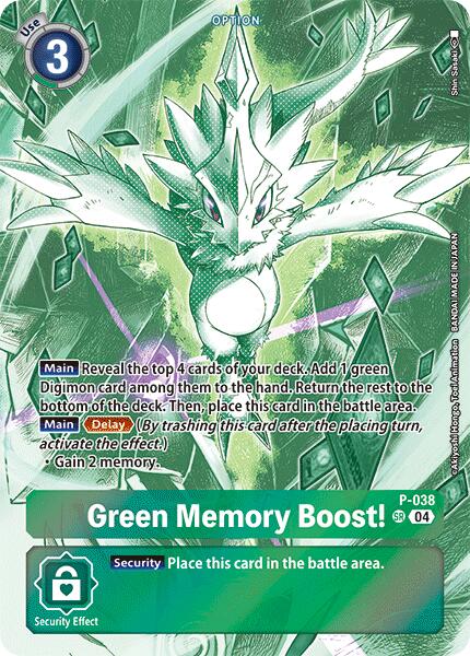 Green Memory Boost! [P-038] (Starter Deck 18 Exclusive) [Starter Deck: Guardian Vortex Promos] | Total Play