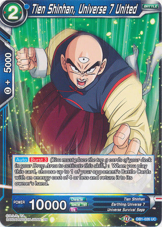 Tien Shinhan, Universe 7 United (DB1-026) [Dragon Brawl] | Total Play