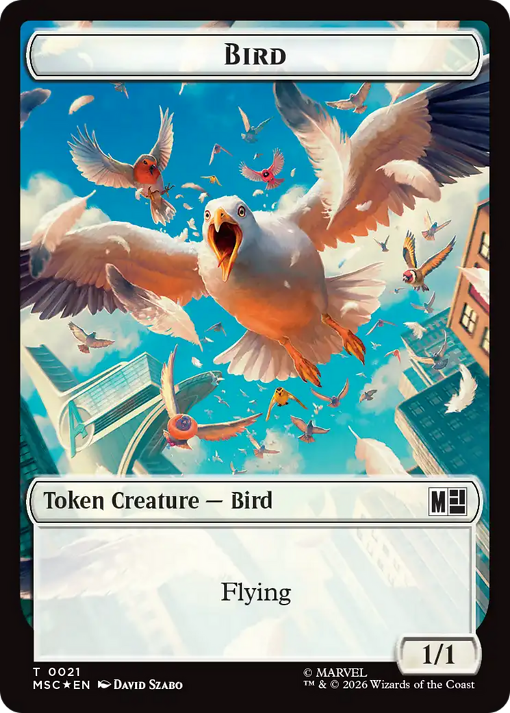 Treasure (027) // Bird (021) Double-Sided Token (Surge Foil) [Marvel Super Heroes Commander Tokens] | Total Play