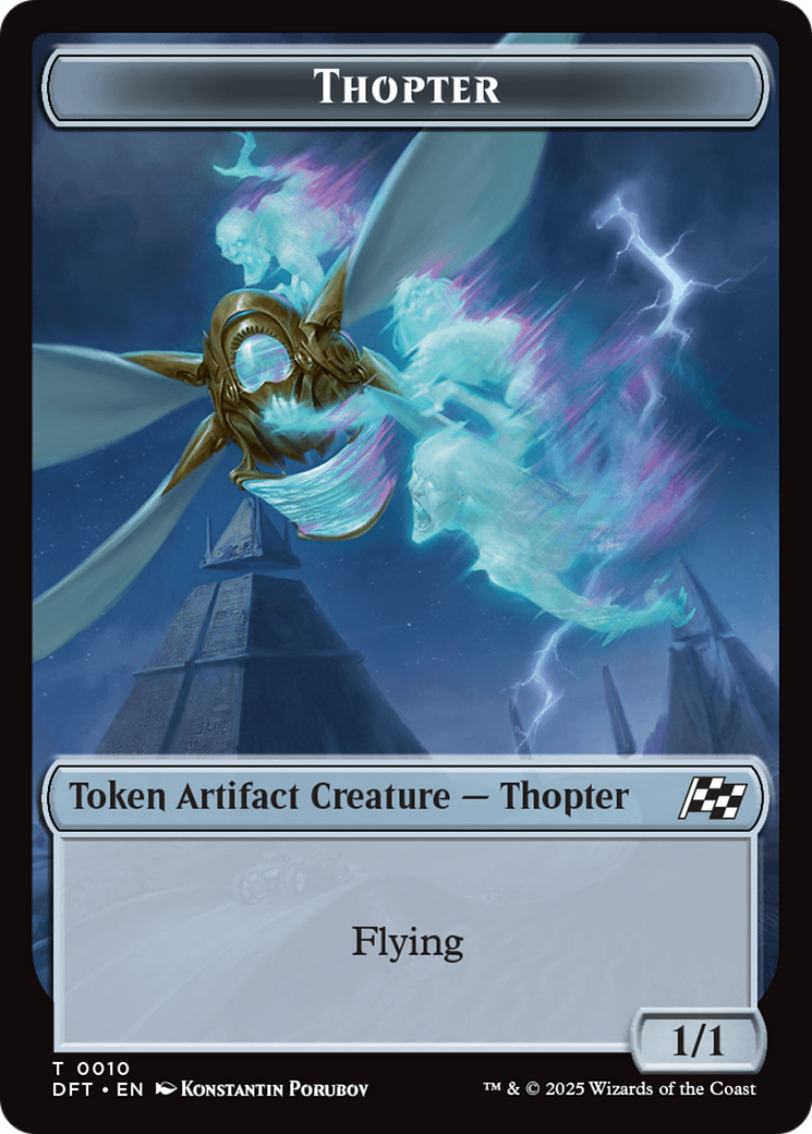 Golem (0014) // Thopter (0010) Double-Sided Token [Aetherdrift Tokens] | Total Play