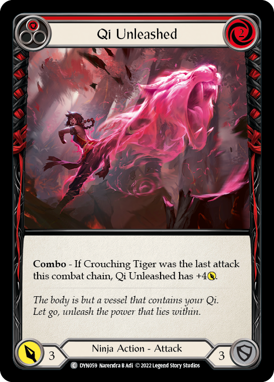 Qi Unleashed (Red) [DYN059] (Dynasty)  Rainbow Foil | Total Play