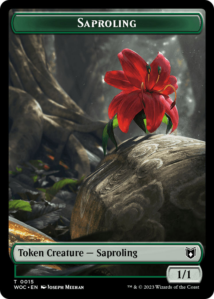 Faerie // Saproling Double-Sided Token [Wilds of Eldraine Commander Tokens] | Total Play
