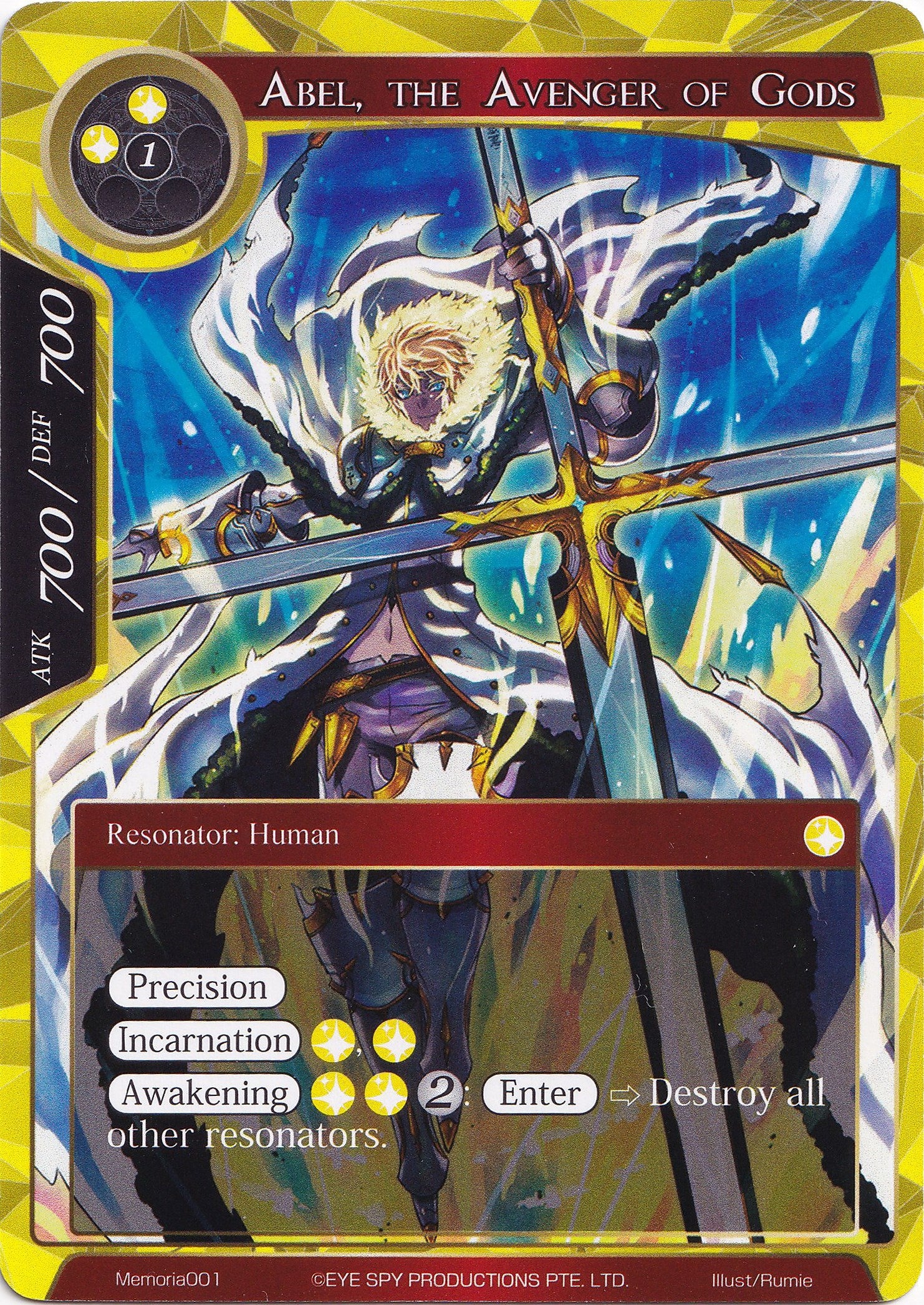 Abel, the Avenger of Gods (Memoria001) [Alice Origin Memoria Cards] | Total Play