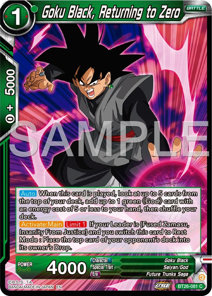 Goku Black, Returning to Zero (BT26-081) [Ultimate Advent] | Total Play