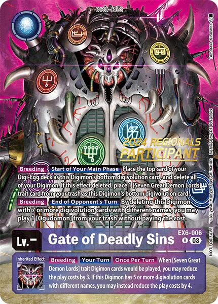 Gate of Deadly Sins [EX6-006] (2024 Regionals Participant) [Infernal Ascension] | Total Play