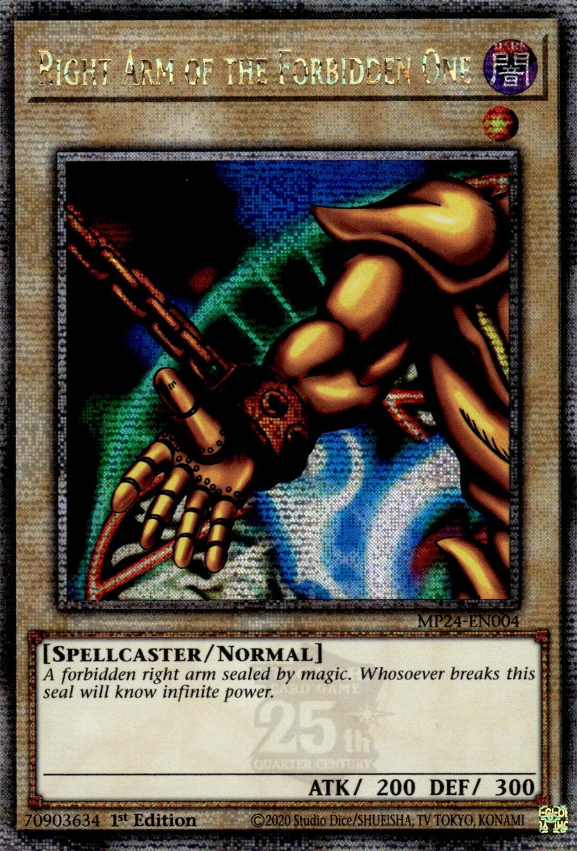 Right Arm of the Forbidden One [MP24-EN004] Quarter Century Secret Rare | Total Play