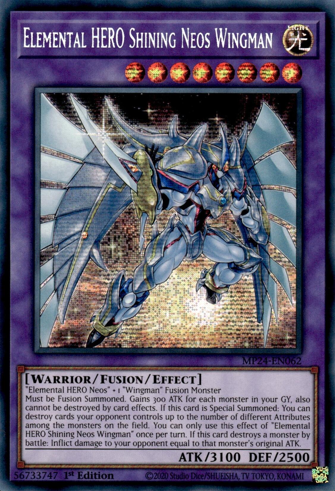 Elemental HERO Shining Neos Wingman [MP24-EN062] Prismatic Secret Rare | Total Play