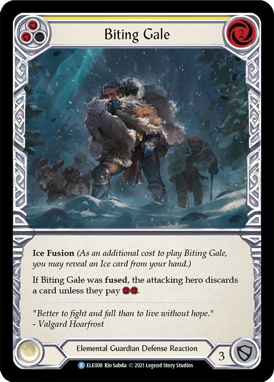 Biting Gale (Yellow) [ELE008] (Tales of Aria)  1st Edition Rainbow Foil | Total Play