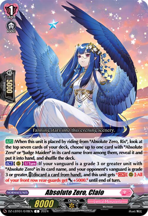 Absolute Zero, Claio (DZ-LBT01/078EN) [Lyrical Monasterio Sparkling Stars!] | Total Play