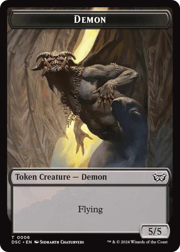 Demon // Bird Double-Sided Token [Duskmourn: House of Horror Commander Tokens] | Total Play