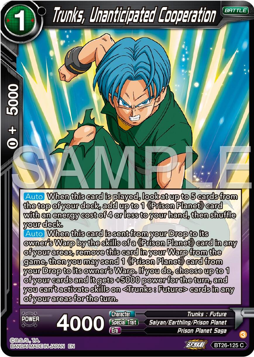 Trunks, Unanticipated Cooperation (BT26-125) [Ultimate Advent] | Total Play