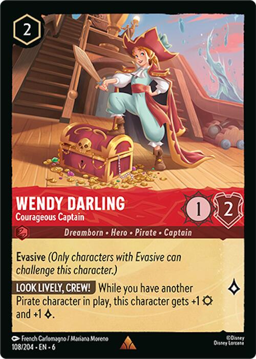 Wendy Darling - Courageous Captain (108/204) [Azurite Sea] | Total Play