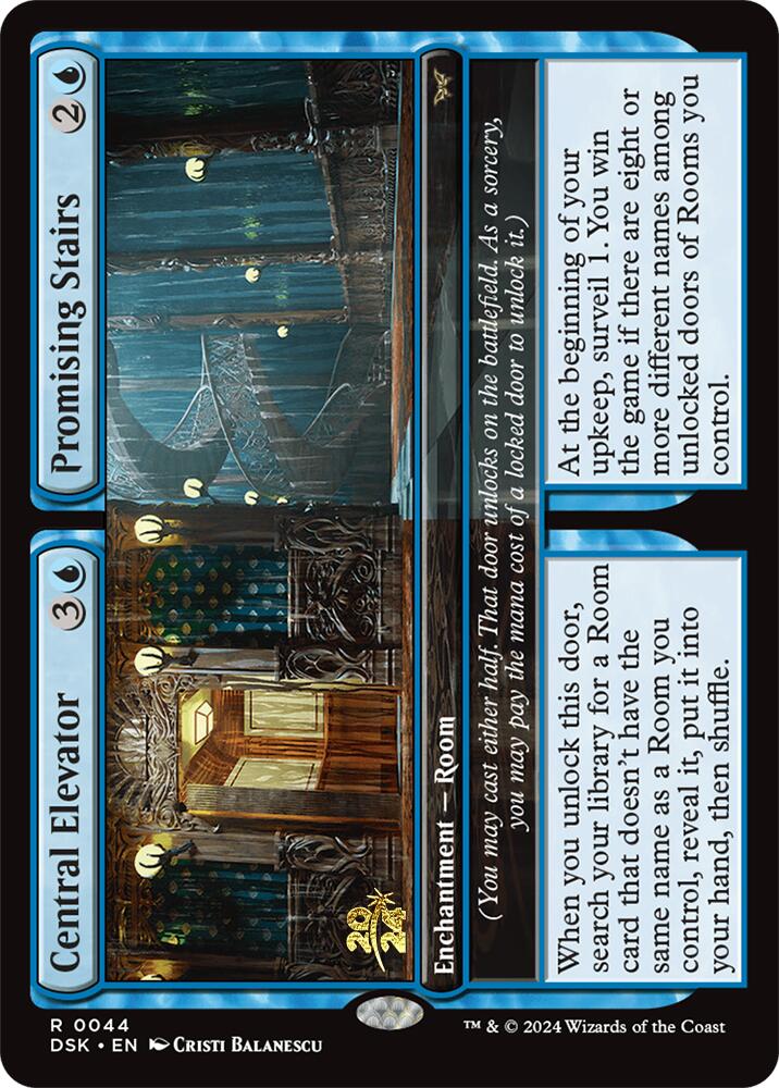 Central Elevator // Promising Stairs [Duskmourn: House of Horror Prerelease Promos] | Total Play