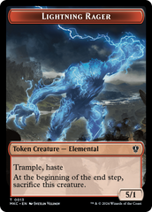 Gold // Lightning Rager Double-Sided Token [Murders at Karlov Manor Commander Tokens] | Total Play