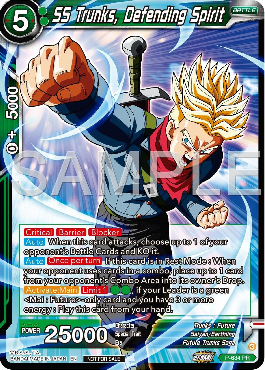 SS Trunks, Defending Spirit (Zenkai Series Tournament Pack Vol.9) (P-634) [Promotion Cards] | Total Play