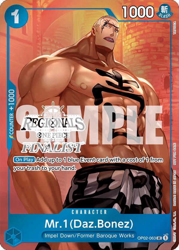 Mr.1 (Daz.Bonez) (Offline Regional 2024 Vol. 3) [Finalist] [One Piece Promotion Cards] | Total Play