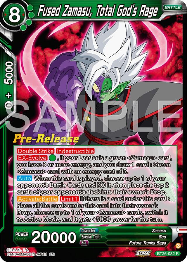 Fused Zamasu, Total God's Rage (BT26-082) [Ultimate Advent Prerelease Promos] | Total Play