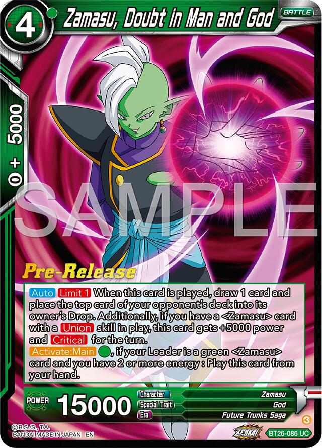 Zamasu, Doubt in Man and God (BT26-086) [Ultimate Advent Prerelease Promos] | Total Play