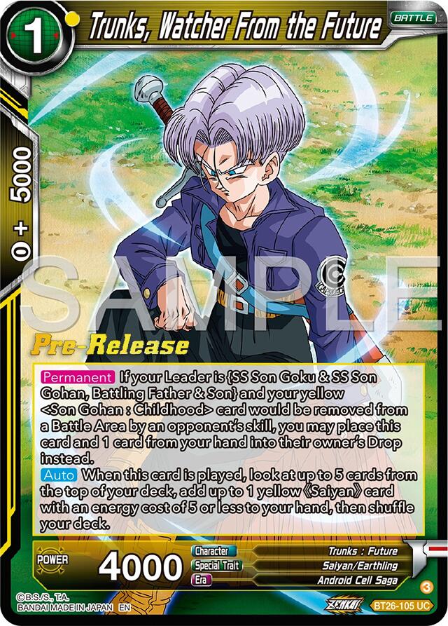 Trunks, Watcher From the Future (BT26-105) [Ultimate Advent Prerelease Promos] | Total Play