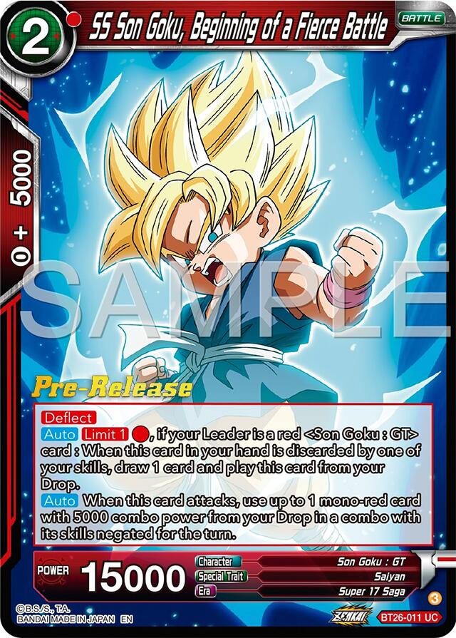 SS Son Goku, Beginning of a Fierce Battle (BT26-011) [Ultimate Advent Prerelease Promos] | Total Play