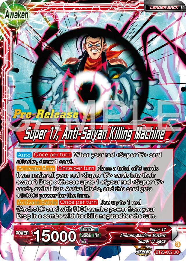 Hell Fighter 17 // Super 17, Anti-Saiyan Killing Machine (BT26-002) [Ultimate Advent Prerelease Promos] | Total Play