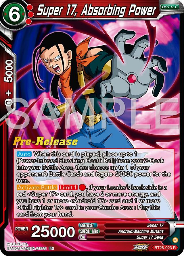 Super 17, Absorbing Power (BT26-023) [Ultimate Advent Prerelease Promos] | Total Play