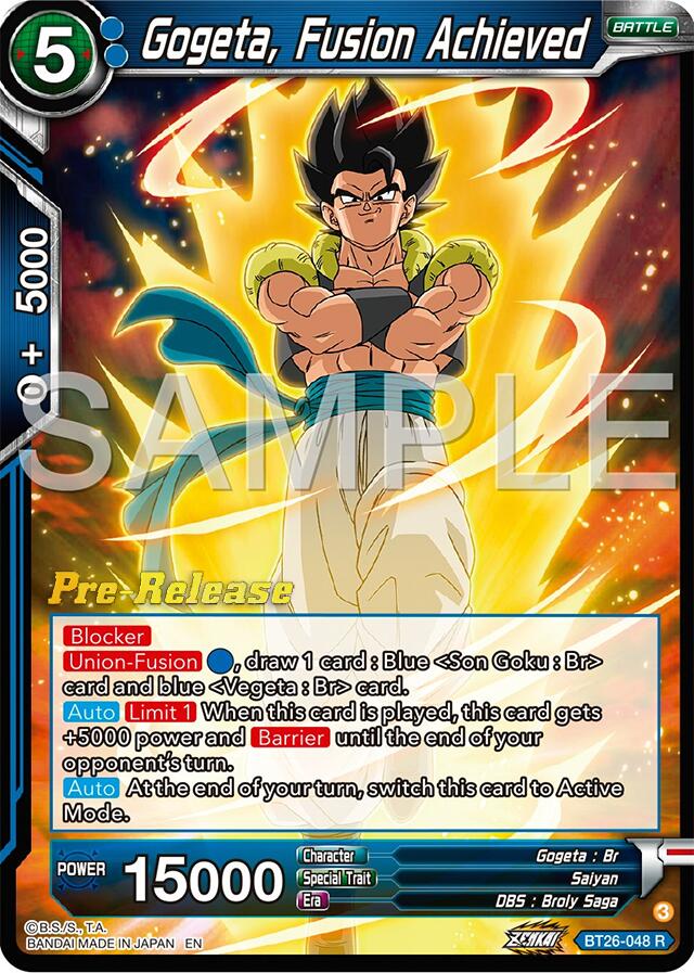 Gogeta, Fusion Achieved (BT26-048) [Ultimate Advent Prerelease Promos] | Total Play