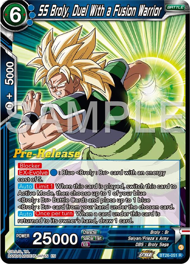 SS Broly, Duel With a Fusion Warrior (BT26-051) [Ultimate Advent Prerelease Promos] | Total Play