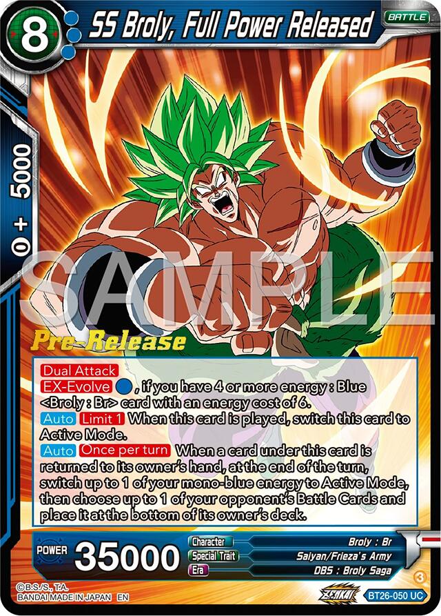 SS Broly, Full Power Released (BT26-050) [Ultimate Advent Prerelease Promos] | Total Play