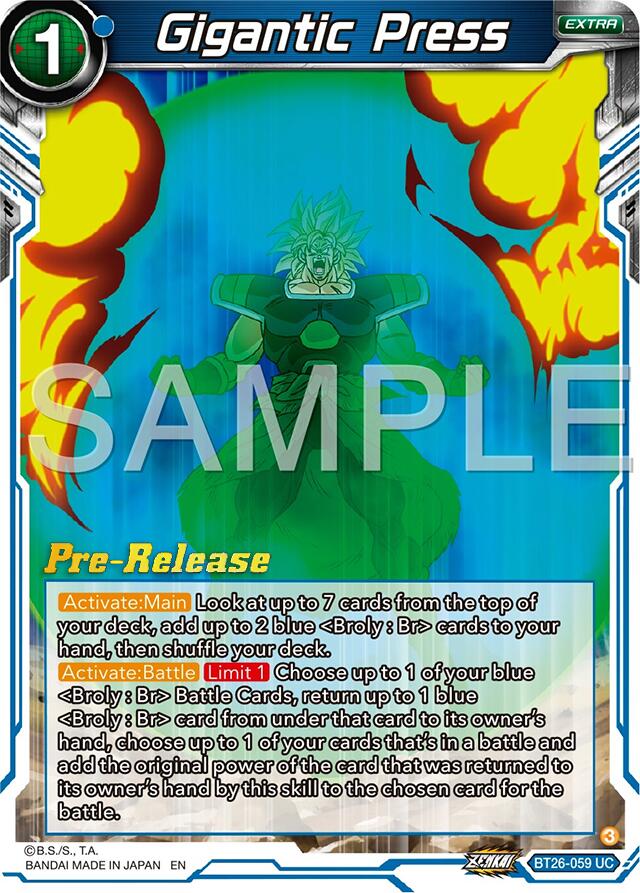 Gigantic Press (BT26-059) [Ultimate Advent Prerelease Promos] | Total Play