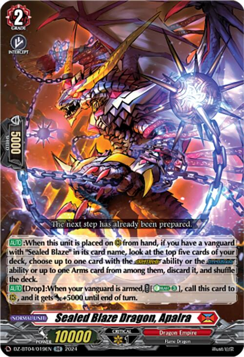 Sealed Blaze Dragon, Apalra (DZ-BT04/019EN) [Destined Showdown] | Total Play
