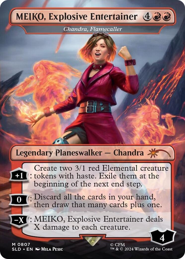 MEIKO, Explosive Entertainer - Chandra, Flamecaller (Rainbow Foil) [Secret Lair Drop Series] | Total Play