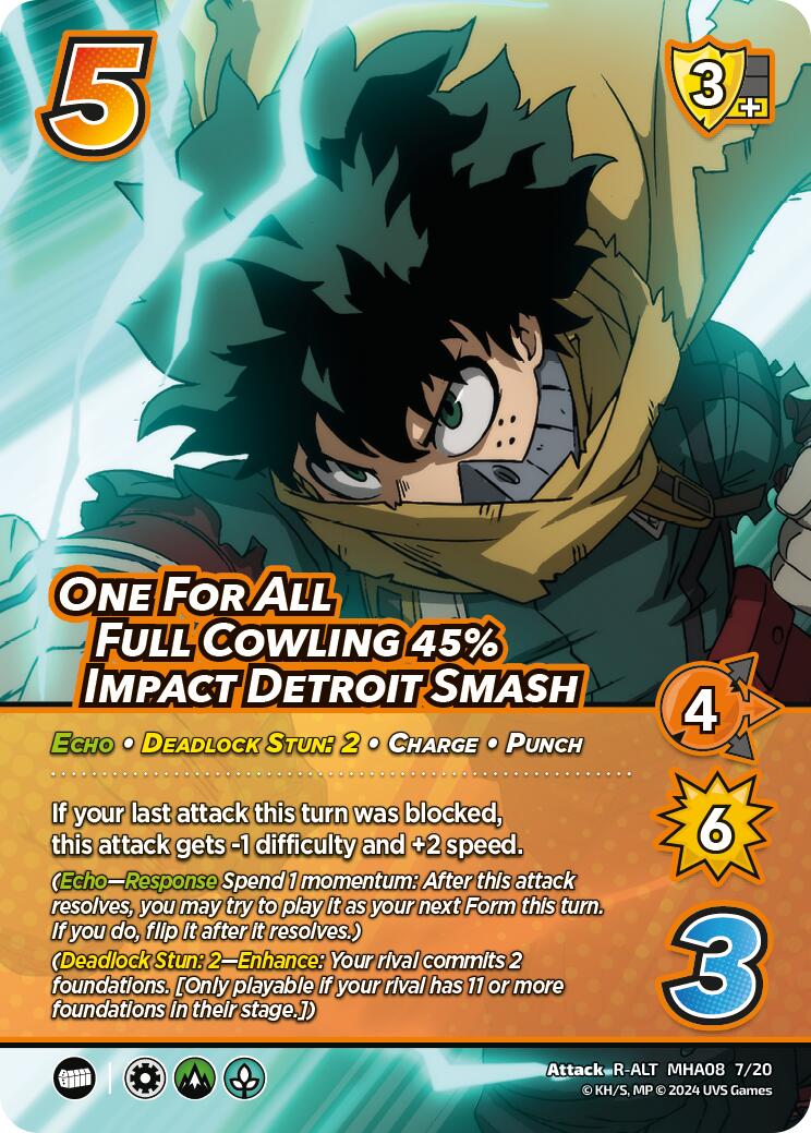 One For All Full Cowling 45% Impact Detroit Smash (Alternate Art) [Challenger Series: My Hero Academia - Dark Hero Arc] | Total Play