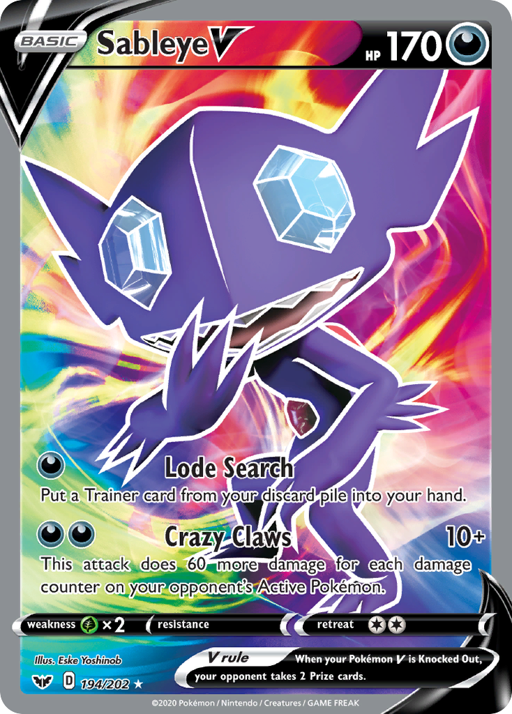 Sableye V (194/202) [Sword & Shield: Base Set] | Total Play