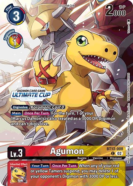 Agumon [BT13-008] (Ultimate Cup 2024) [Versus Royal Knights Booster] | Total Play