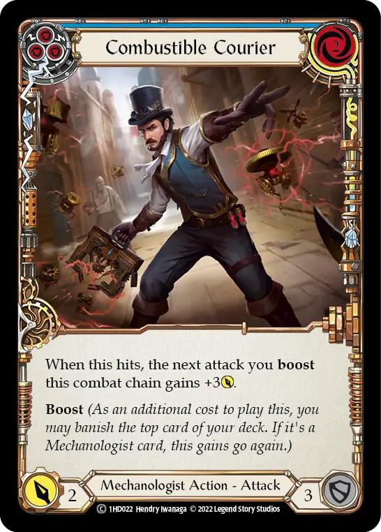 Combustible Courier (Blue) [1HD022] (History Pack 1 Dash Blitz Deck) | Total Play