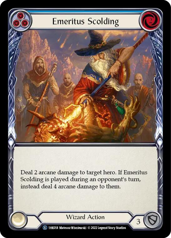 Emeritus Scolding (Blue) [1HK018] (Historic Pack 1 Blitz Deck: Kano) | Total Play